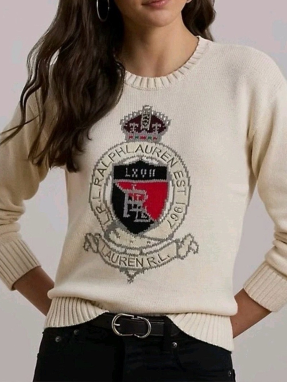 Ralph Lauren Intarsia-Knit Crest Sweater